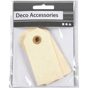 Étiquettes en carton, dim. 4x8 cm, 250 gr, crème, 20 pièces/ 1 Pq. [HOB-510040]