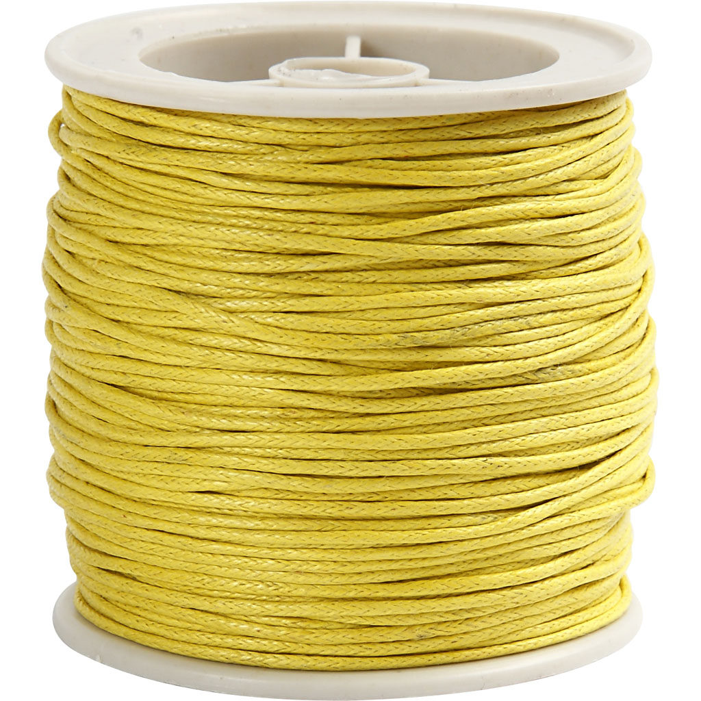 Cotton Cord, thickness 1 mm, yellow, 40 m/ 1 roll