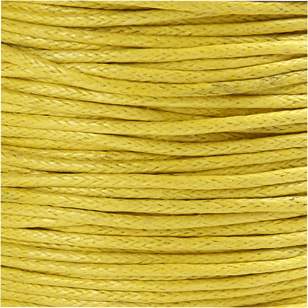 Ficelle de coton, ép. 1 mm, jaune, 40 m/ 1 rouleau [HOB-51569]