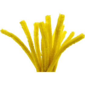 Fil chenille, L : 30 cm, ép. 15 mm, jaune, 15 pièces/ 1 Pq. [HOB-51626]