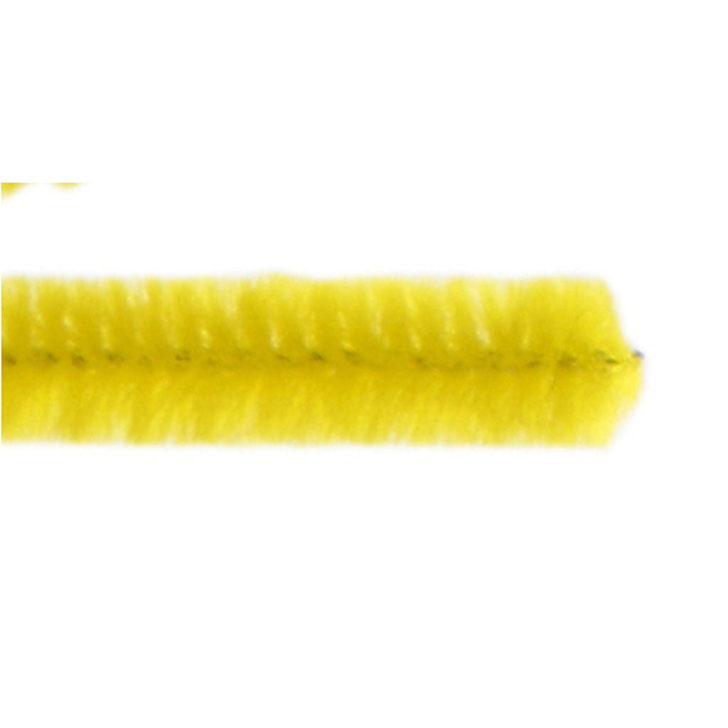 Fil chenille, L : 30 cm, ép. 15 mm, jaune, 15 pièces/ 1 Pq. [HOB-51626]