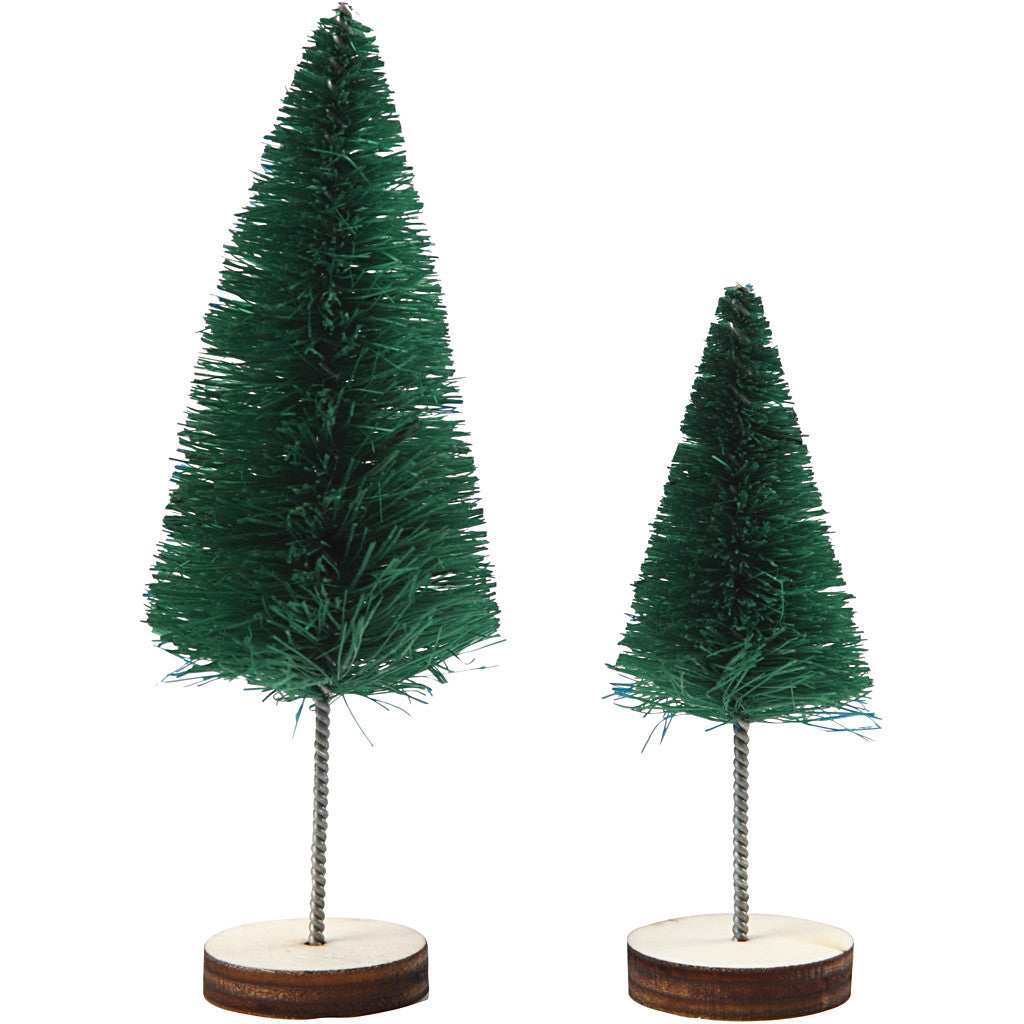 Sapins de Noël, H : 40+60 mm, vert, 5 pièces/ 1 Pq. [HOB-51651]