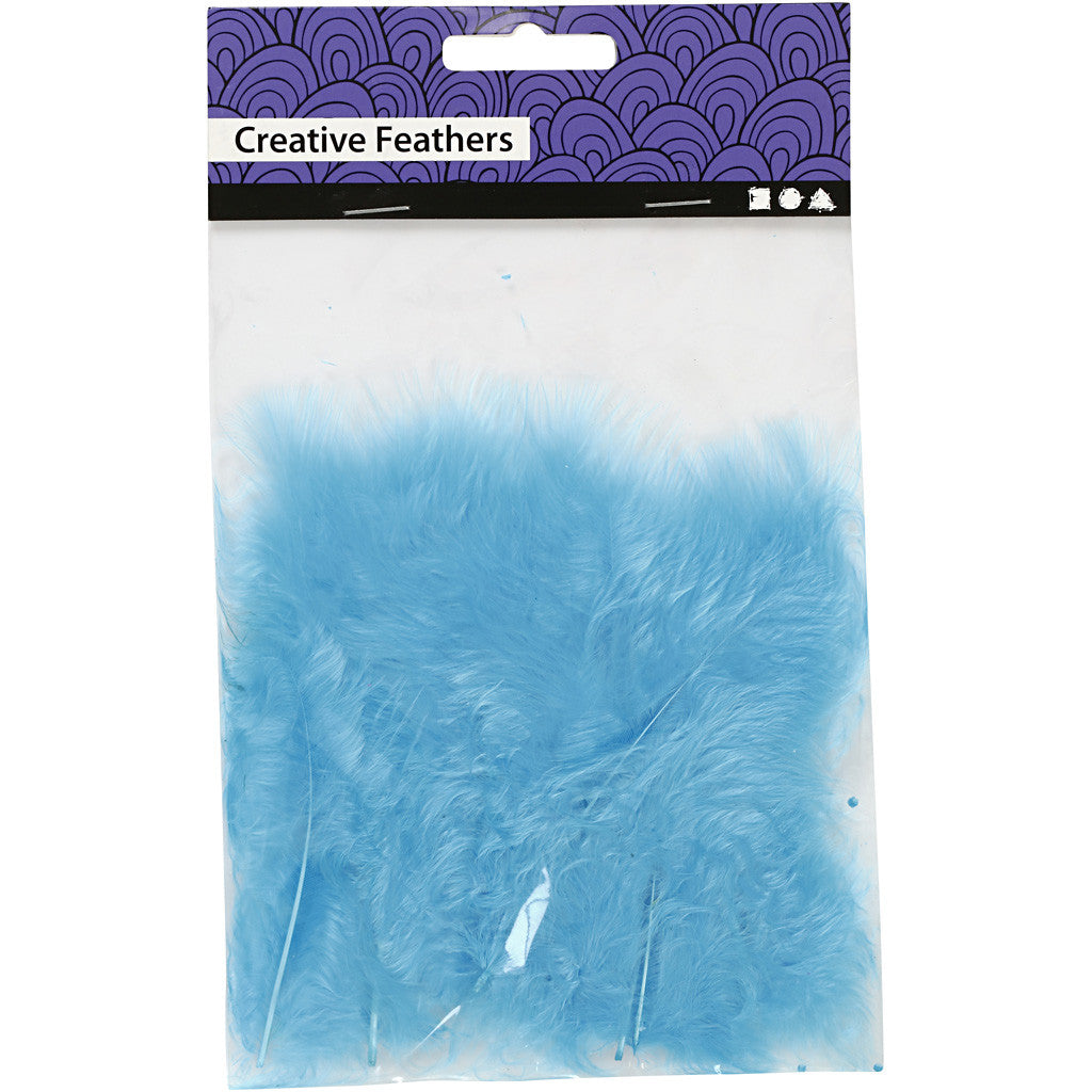 Duvet, dim. 5-12 cm, turquoise, 15 pièces/ 1 Pq. [HOB-51698]