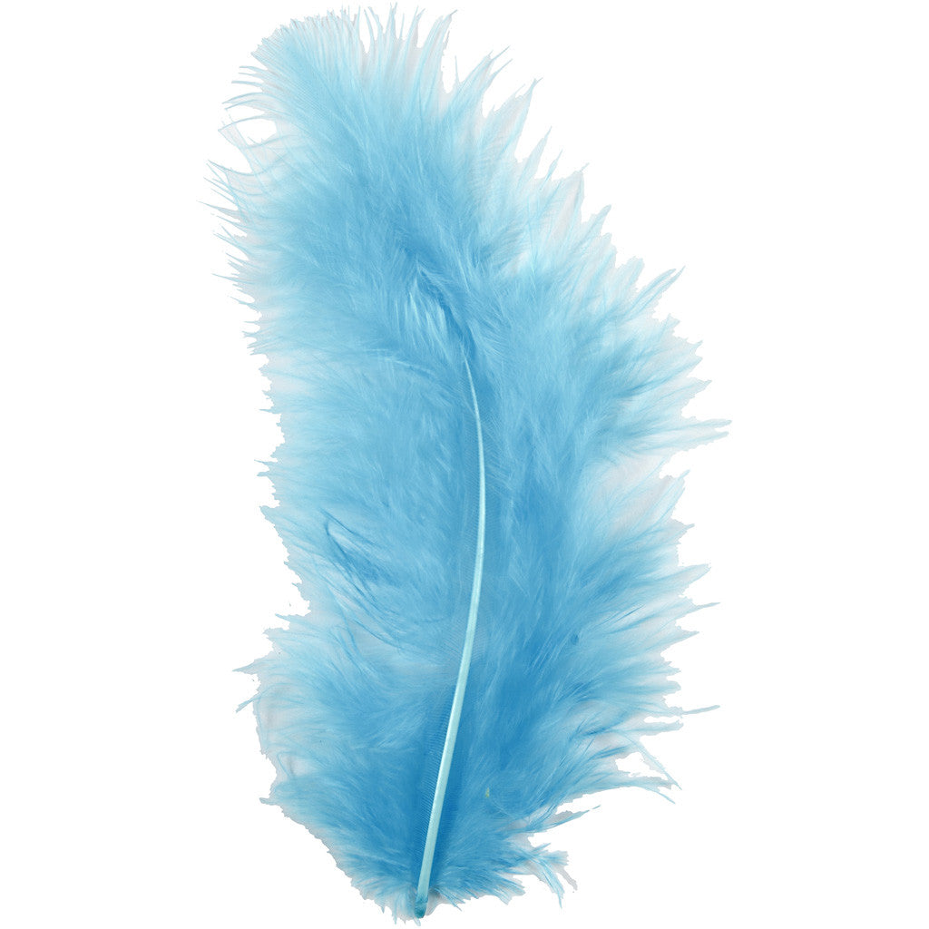 Duvet, dim. 5-12 cm, turquoise, 15 pièces/ 1 Pq. [HOB-51698]