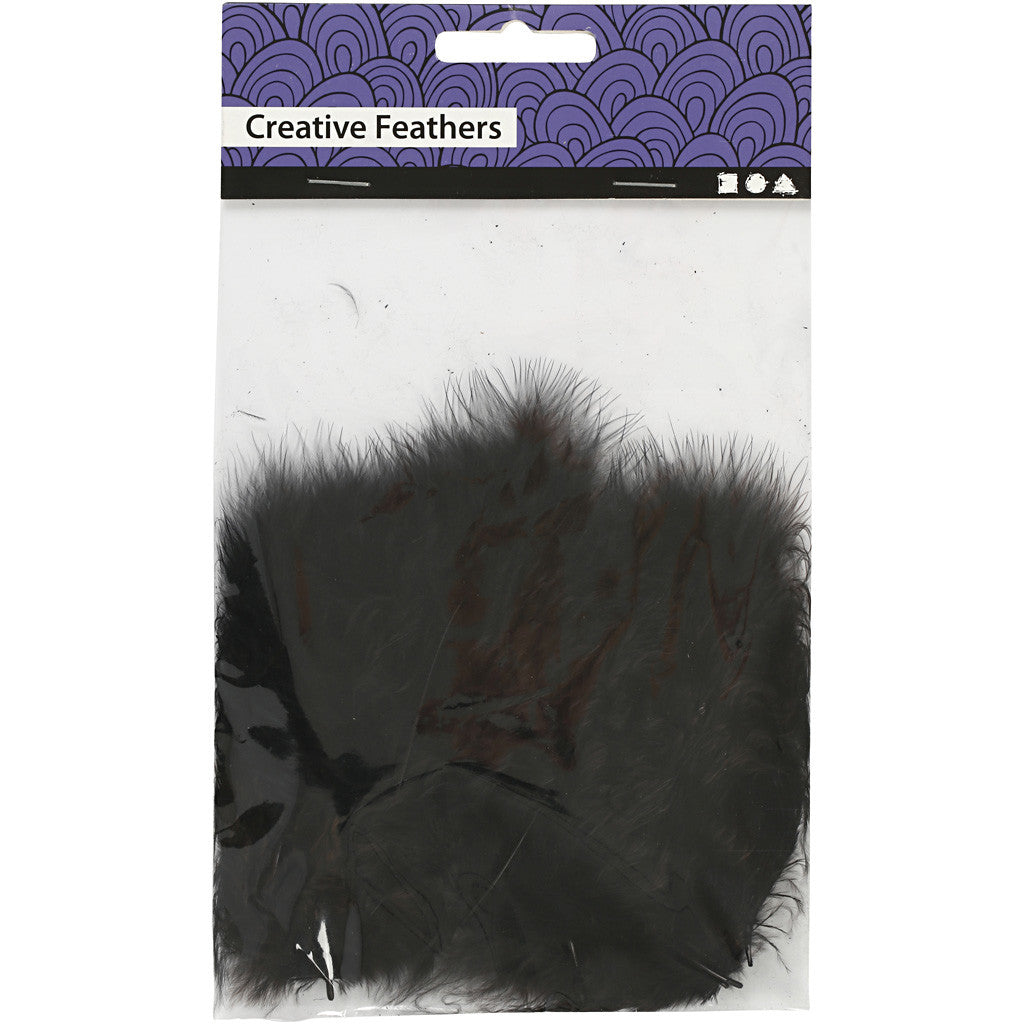 Duvet, dim. 5-12 cm, noir, 15 pièces/ 1 Pq. [HOB-51700]