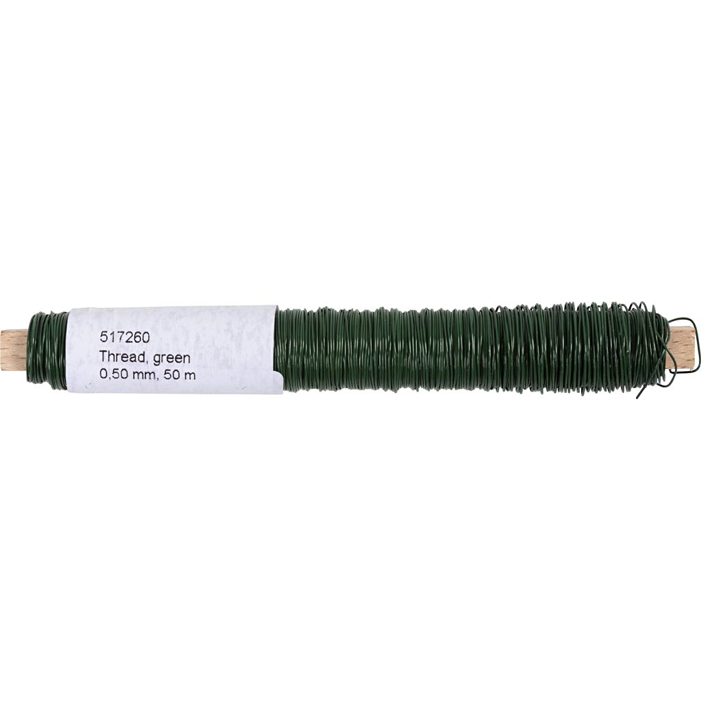 Fil pour fleur, ép. 0,5 mm, vert, 50 m/ 1 rouleau [HOB-517260]