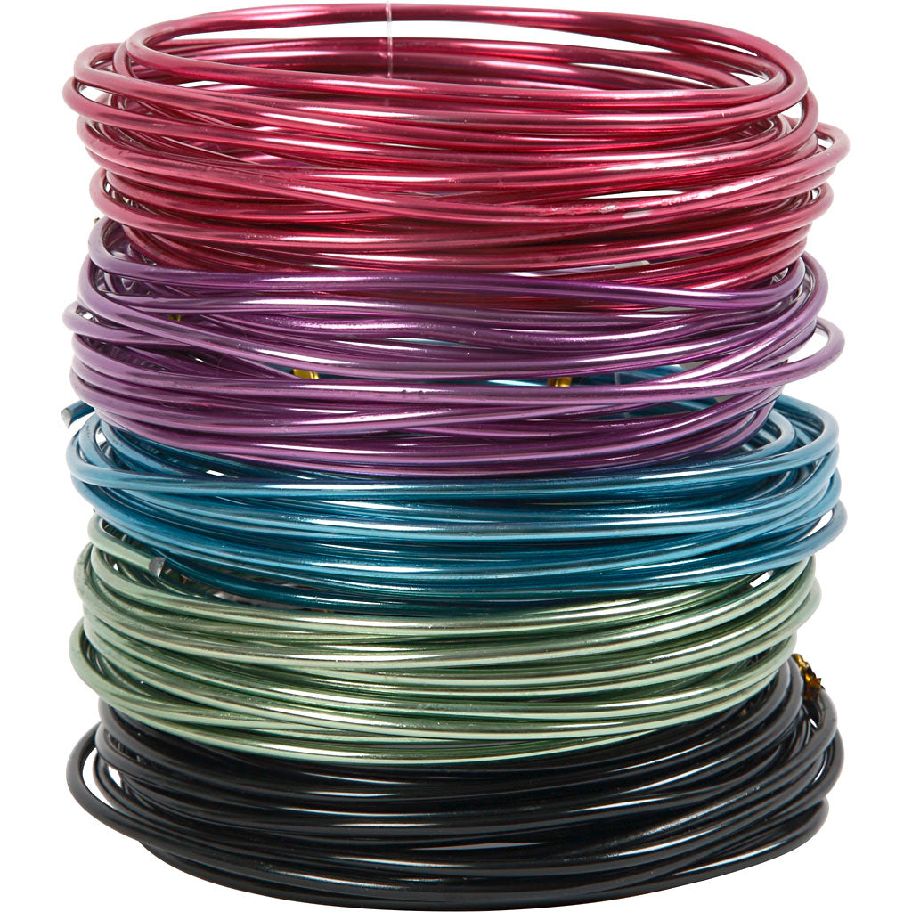 Aluminium Wire, thickness 3 mm, assorted colours, 5x5 m