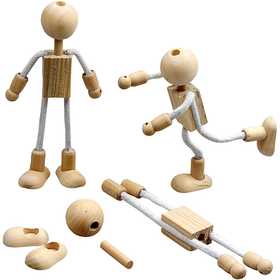 Flexi bonhommes, H : 12 cm, 4 set/ 1 Pq. [HOB-517760]