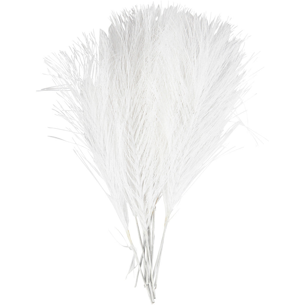 Plumes artificielles, L : 15 cm, L : 8 cm, blanc, 10 pièces/ 1 Pq. [HOB-518050]