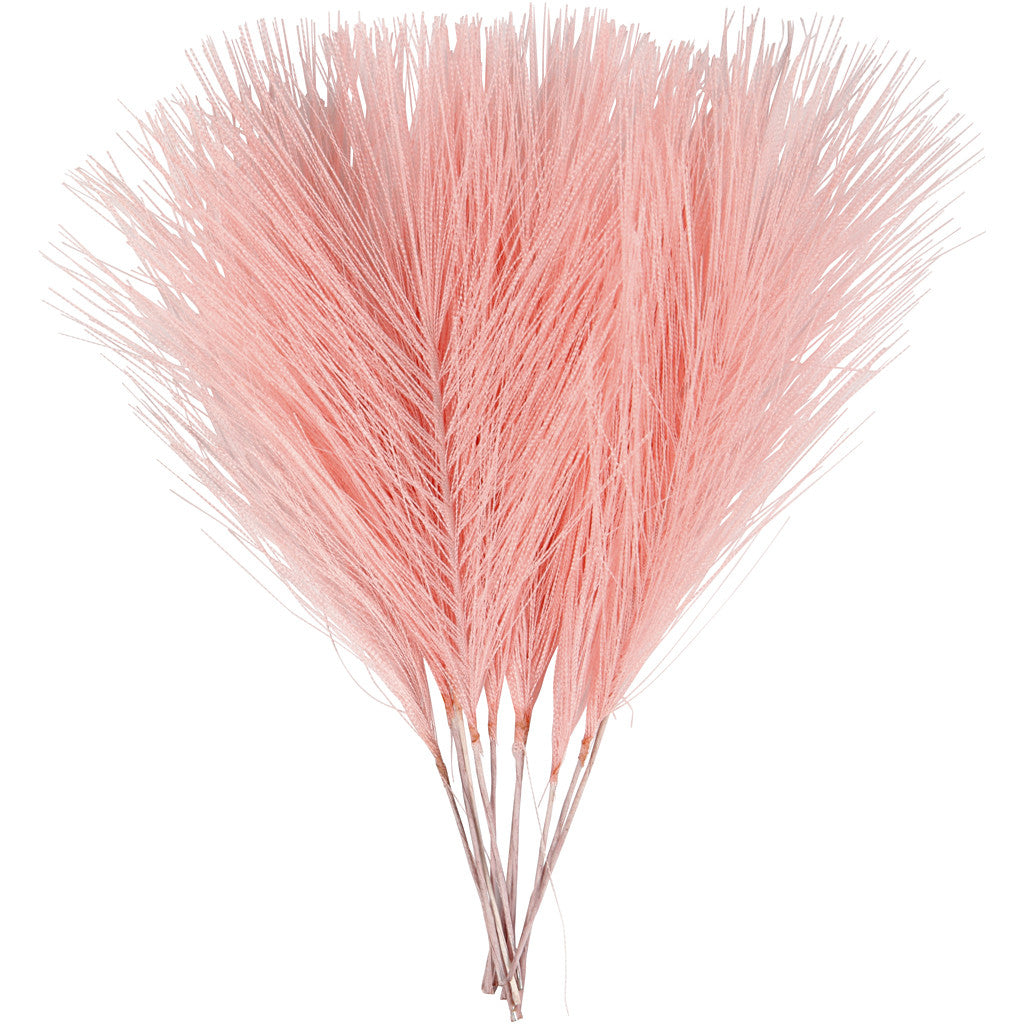 Plumes artificielles, L : 15 cm, L : 8 cm, rose clair, 10 pièces/ 1 Pq. [HOB-518053]