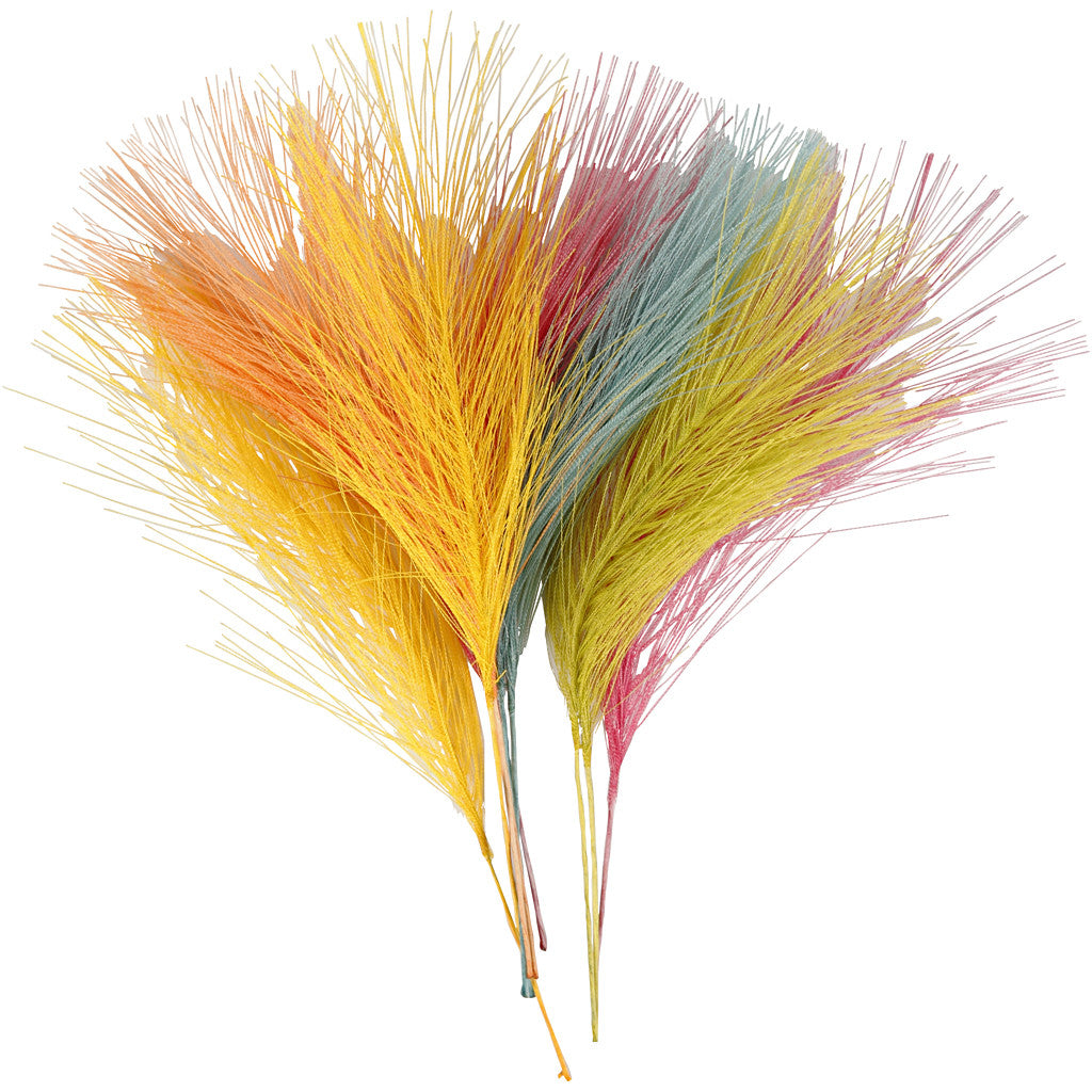 Plumes artificielles, L : 15 cm, L : 8 cm, ass. de couleurs, 10 pièces/ 1 Pq. [HOB-51821]