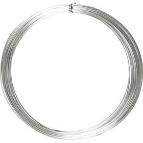 Fil d'aluminium, rond, ép. 1 mm, argent, 16 m/ 1 rouleau [HOB-518315]
