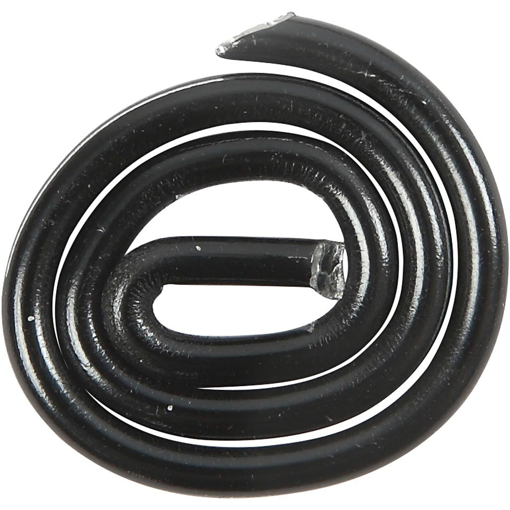 Fil d'aluminium, rond, ép. 2 mm, noir, 10 m/ 1 rouleau [HOB-518321]