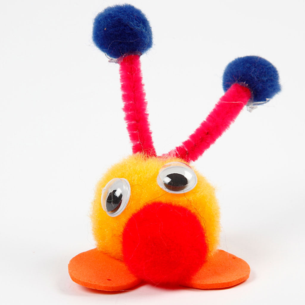 Pompons, d 5-40 mm, ca. 720 pièce, ass. de couleurs, 200 gr/ 1 Pq. [HOB-51890]