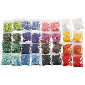 Mini-mosaïques, dim. 5x5+10x10 mm, ép. 2 mm, 32x25 gr/ 1 Pq. [HOB-51921]