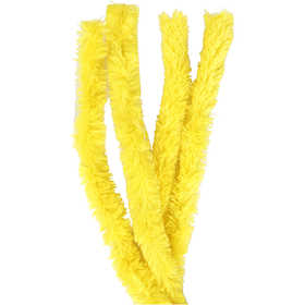 Fil chenille, L : 40 cm, ép. 30 mm, jaune, 4 pièces/ 1 Pq. [HOB-51936]