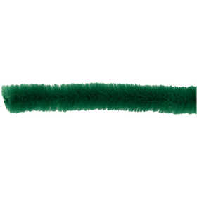 Fil chenille, L : 30 cm, ép. 6 mm, vert foncé, 50 pièces/ 1 Pq. [HOB-52092]