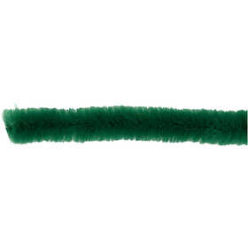 Fil chenille, L : 30 cm, ép. 15 mm, vert foncé, 15 pièces/ 1 Pq. [HOB-52104]