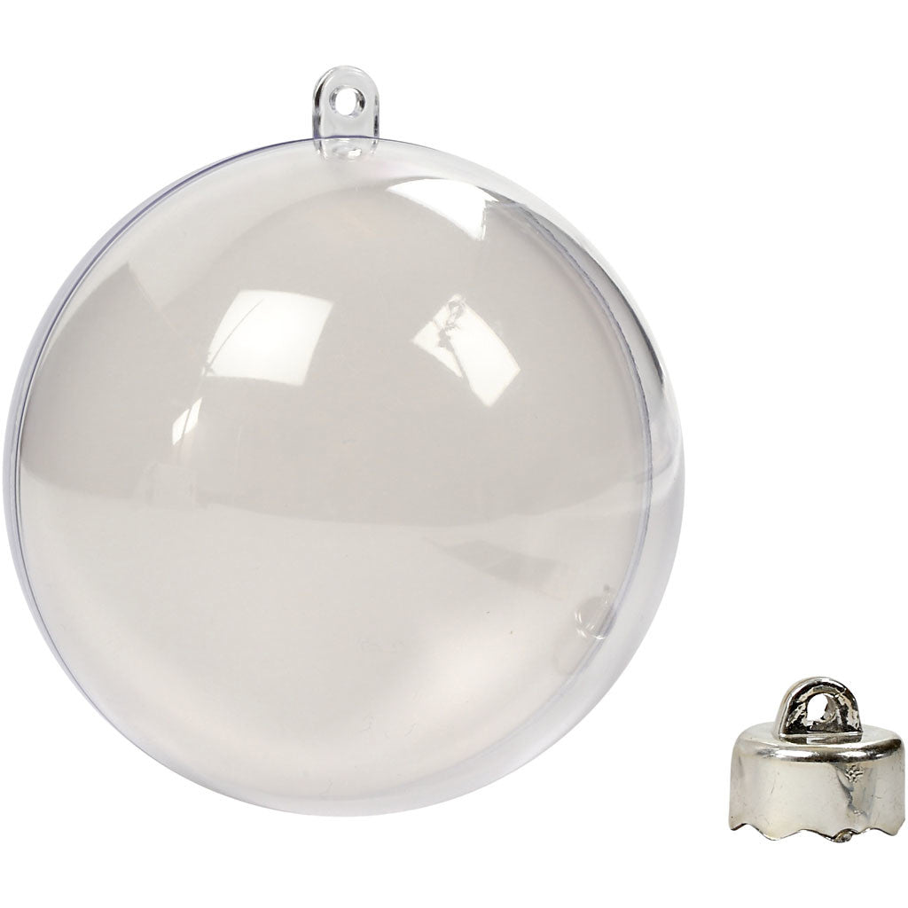 Boule à décorer, d 8 cm, transparent, 5 pièce/ 1 Pq. [HOB-52141]