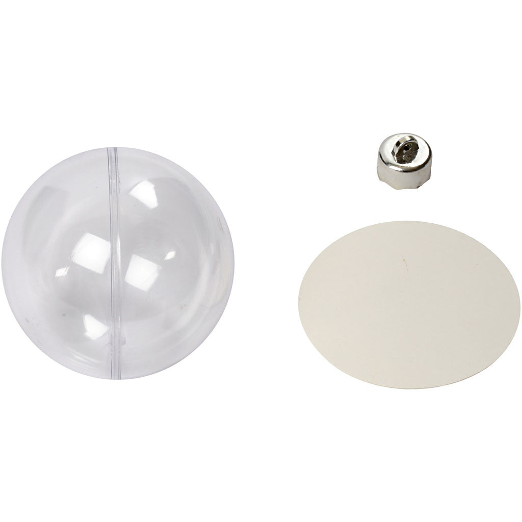 Boule à décorer, d 8 cm, transparent, 5 pièce/ 1 Pq. [HOB-52141]