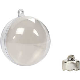Boule à décorer, d 6 cm, transparent, 8 pièces/ 1 Pq. [HOB-52142]