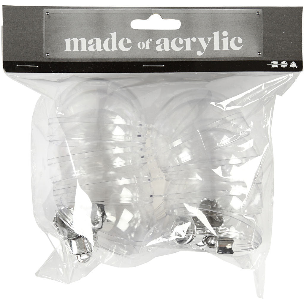 Boule à décorer, d 6 cm, transparent, 8 pièces/ 1 Pq. [HOB-52142]