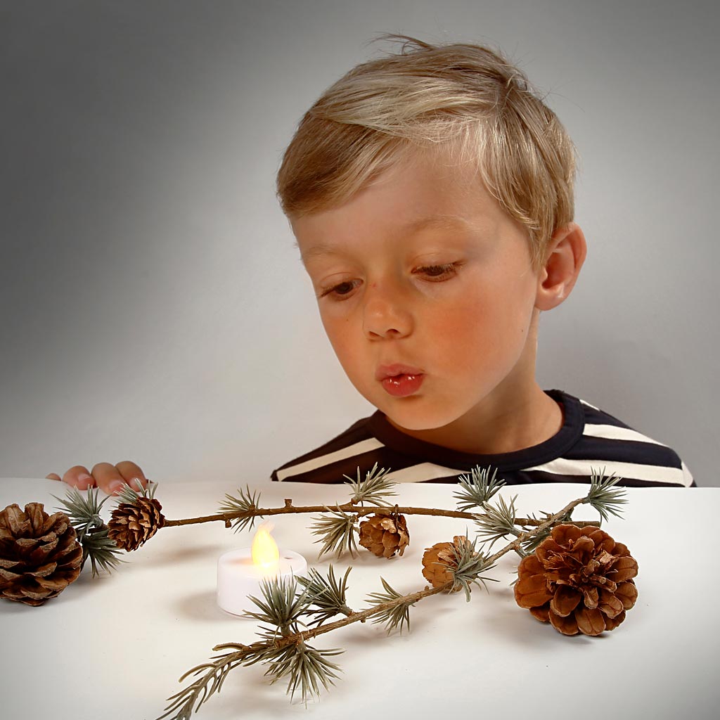 Bougies chauffe-plat LED, H : 35 mm, d 38 mm, blanc, 24 pièces/ 1 Pq. [HOB-52339]