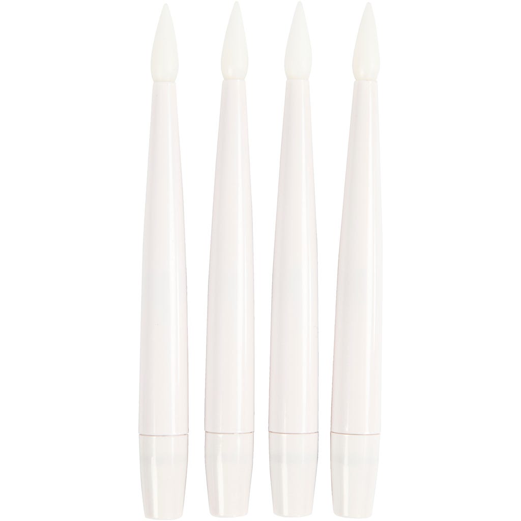 Bougie à LED en forme de sapin de Noël, H : 15,5 cm, d 14 mm, 4 pièces/ 1 Pq. [HOB-52363]