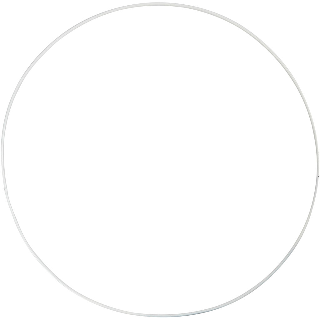Metal Wire Ring, dia. 30 cm, thickness 3 mm, white, 5 pc