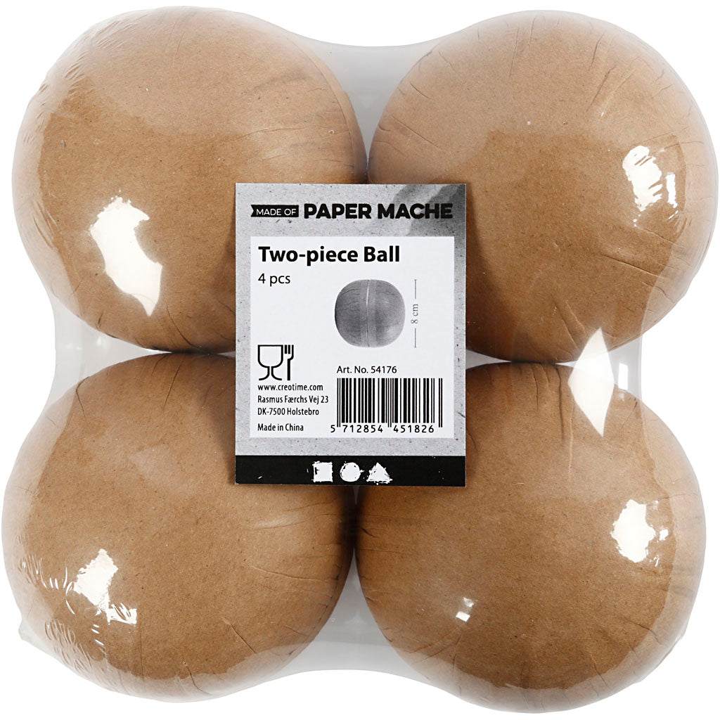 Boule en deux parties, d 8 cm, 4 pièces/ 1 Pq. [HOB-54176]