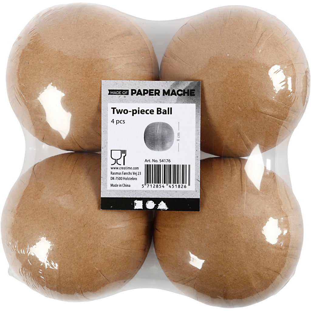 Boule en deux parties, d 8 cm, 4 pièces/ 1 Pq. [HOB-54176]