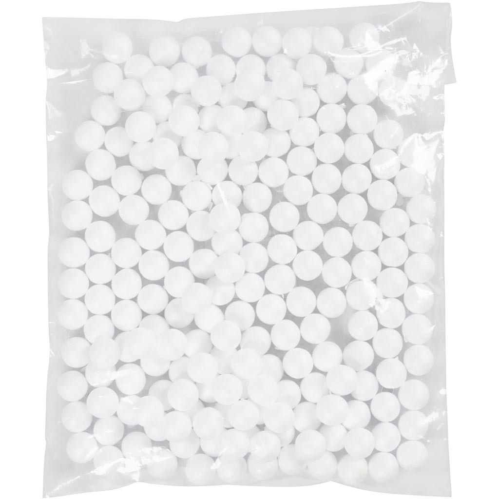 Boules en polystyrène, d 1,5 cm, blanc, 200 pièces/ 1 Pq. [HOB-542990]
