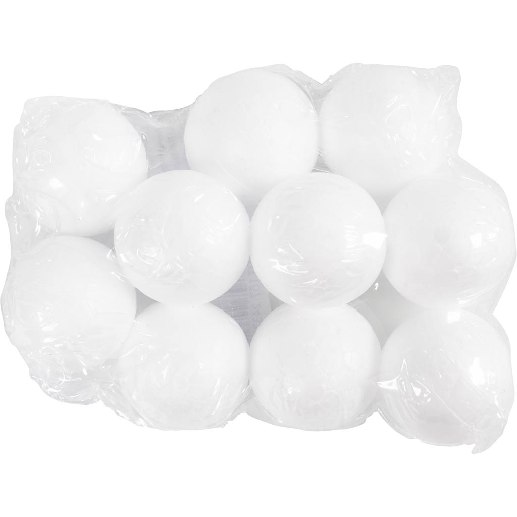 Boules en polystyrène, d 3 cm, blanc, 10 pièces/ 1 Pq. [HOB-543011]