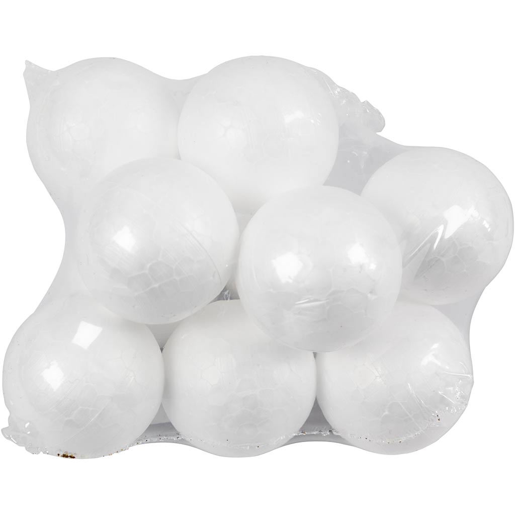 Boules en polystyrène, d 4 cm, blanc, 10 pièces/ 1 Pq. [HOB-543021]