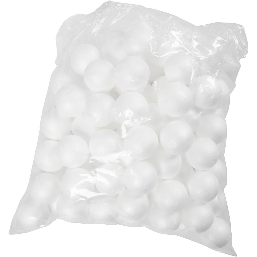 Boules en polystyrène, d 4 cm, blanc, 100 pièces/ 1 Pq. [HOB-543022]