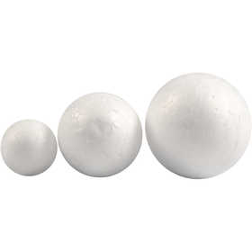 Boules en polystyrène, d 20+30+40 mm, blanc, 12 pièces/ 1 Pq. [HOB-54305]