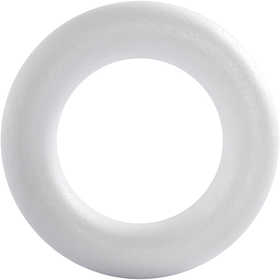 Anneau en polystyrène, dim. 21,5 cm, ép. 45 mm, blanc, 1 pièce [HOB-54318]