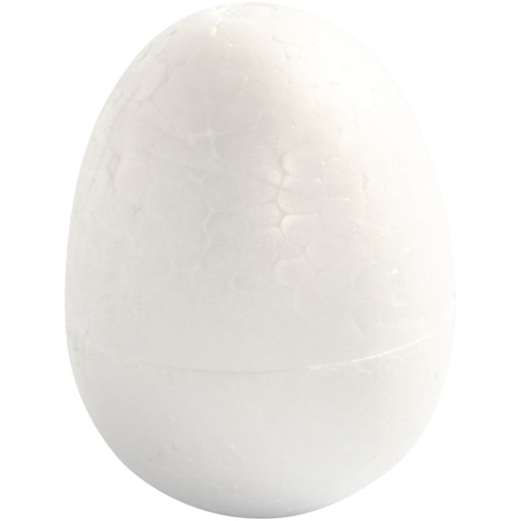 Polystyrene Eggs, H: 7 cm, white, 5 pc