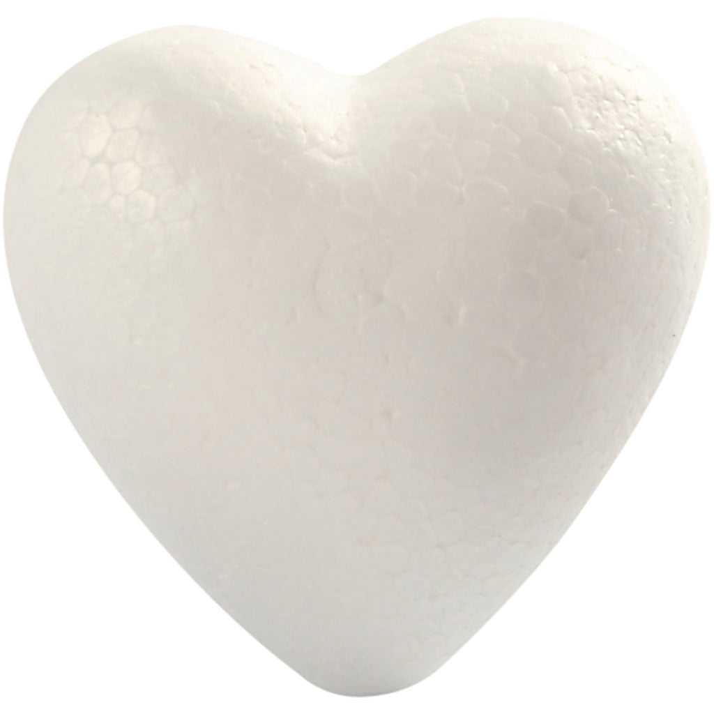 Heart, H: 8 cm, D. 4,5 cm, white, 5 pc