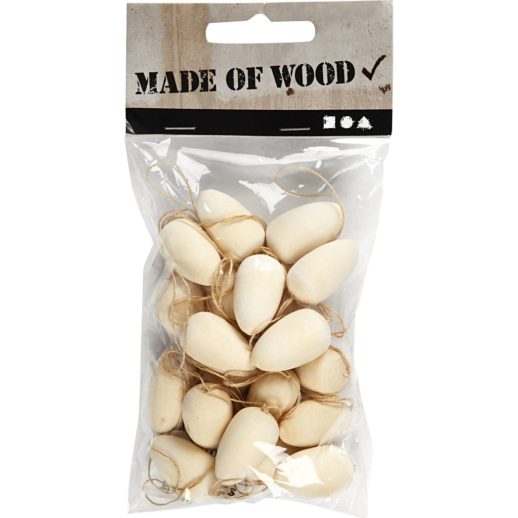 Petits oeufs, H : 25 mm, d 15 mm, 20 pièces/ 1 sac [HOB-544191]