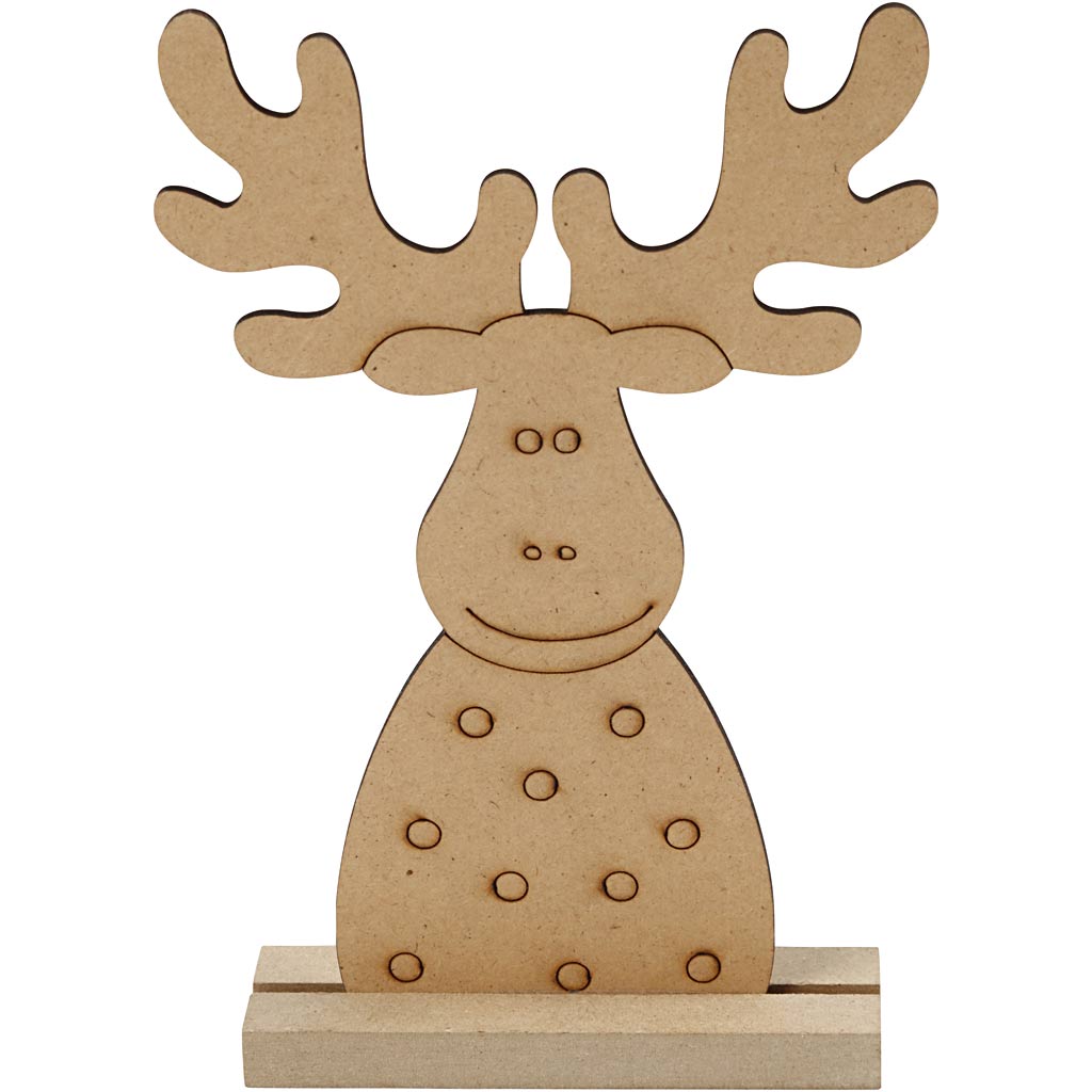 Figurine de Noël, Renne, H : 15 cm, P: 3 cm, L : 11 cm, ép. 3 mm, 1 pièce [HOB-54468]