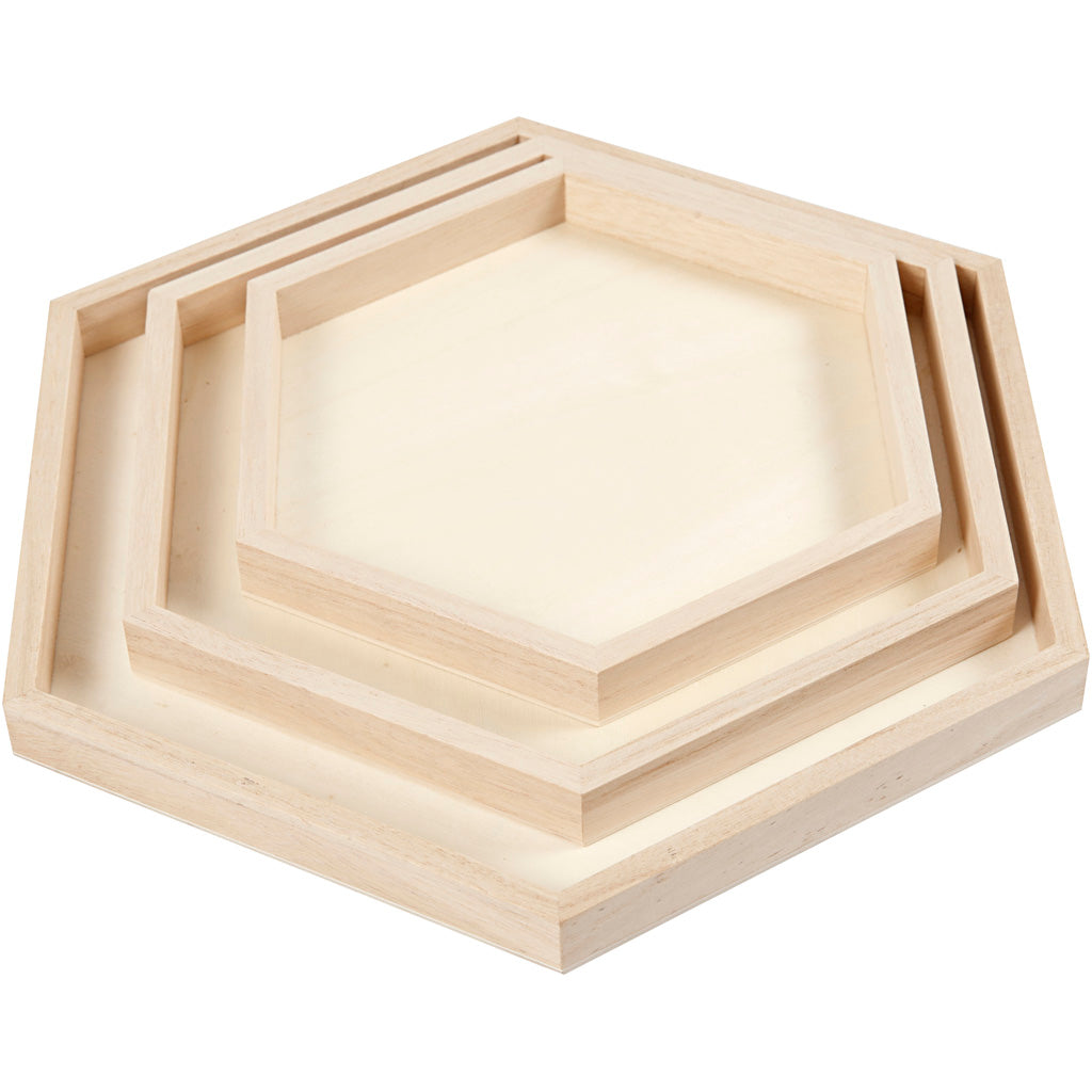 Plateaux, d: 21+26+31 cm, 3 pièce/ 1 set [HOB55317]