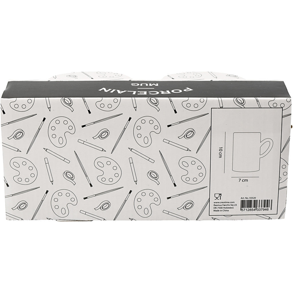 Tasse, H : 10 cm, d 7,4 cm, blanc, 2 pièces/ 1 Pq. [HOB-55520]