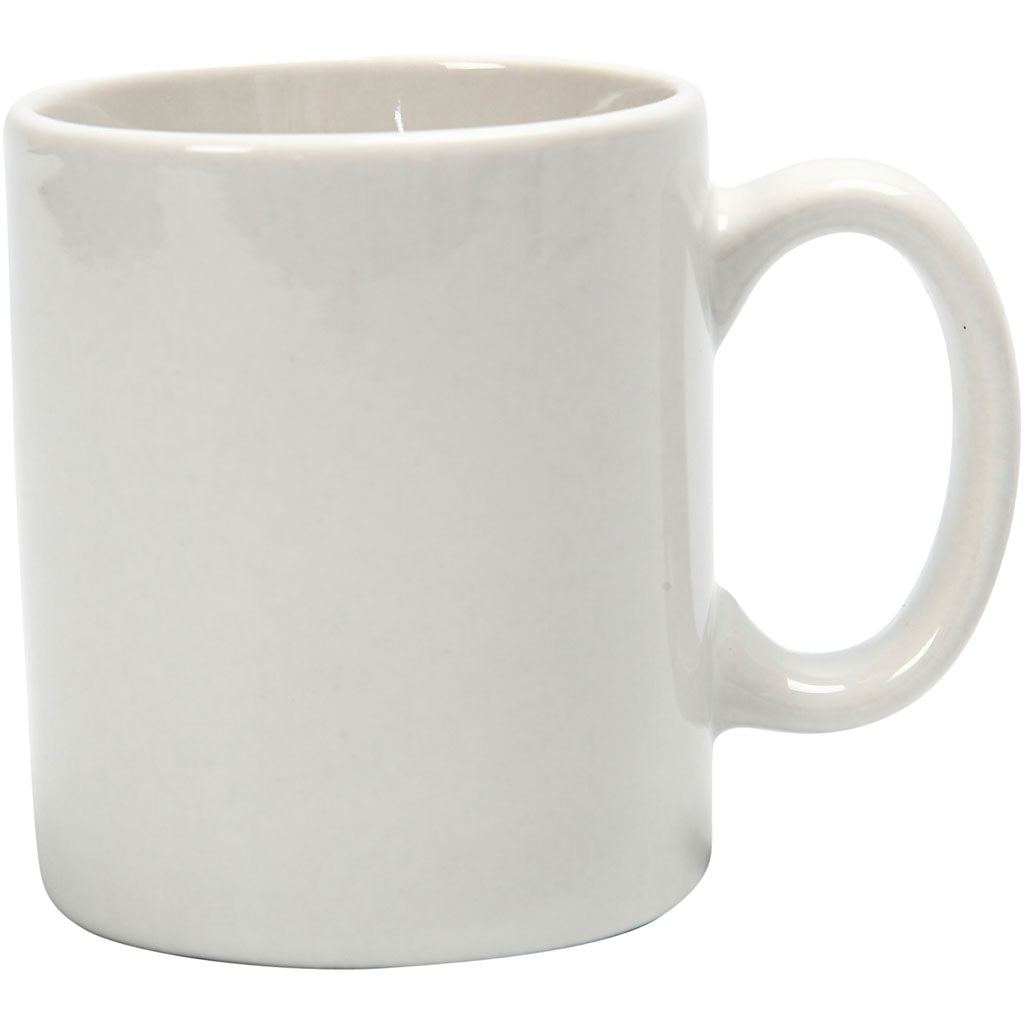 Mugs, H: 7 cm, dia. 6 cm, 120 ml, ca. 120 ml, white, 12 pc
