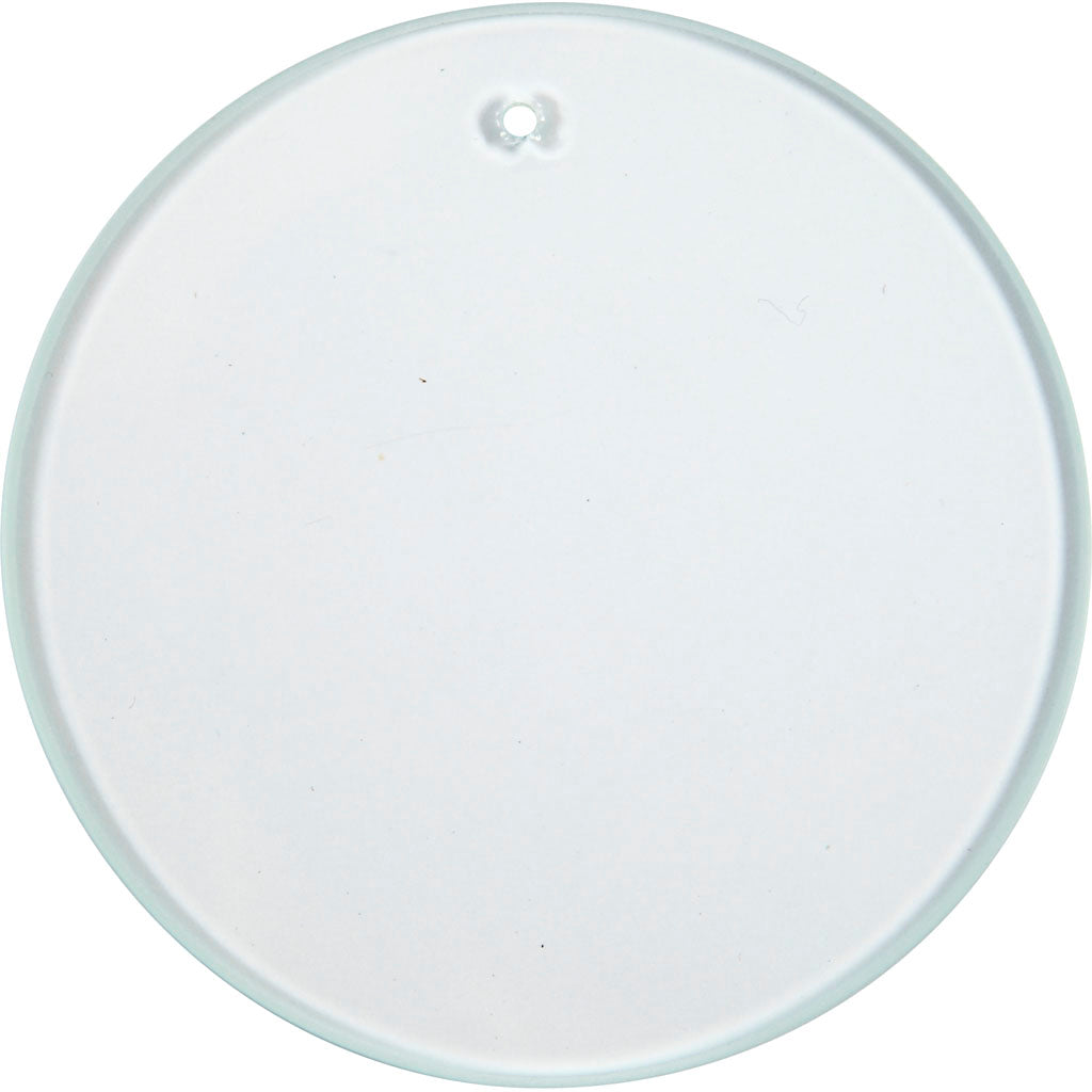 Glass Plate, Round, dia. 7 cm, thickness 3 mm, 10 pc
