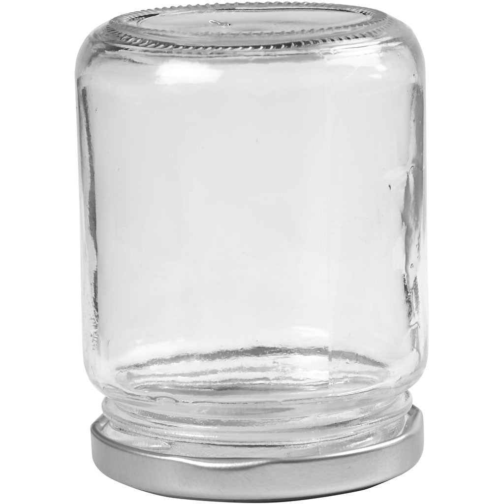 Pot en verre, H : 9,1 cm, d 6,8 cm, 240 ml, transparent, 12 pièces/ 1 Pq. [HOB-55909]