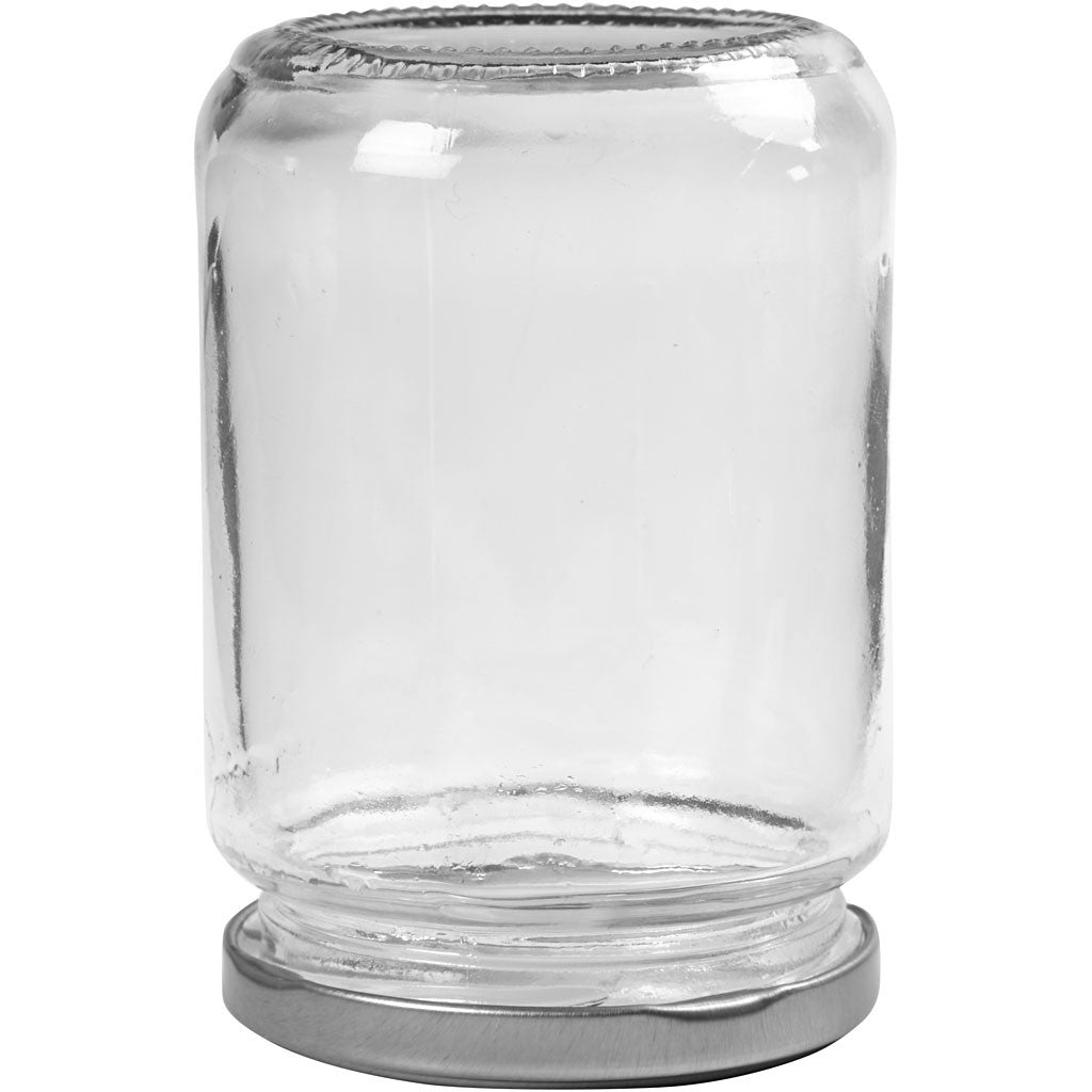 Pot en verre, H : 11 cm, d 7,5 cm, 370 ml, transparent, 6 pièces/ 1 Pq. [HOB-55911]