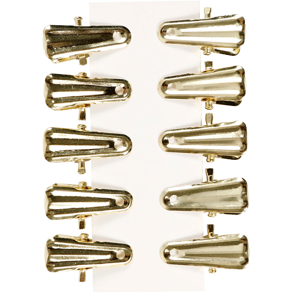 Pince pour décoration, L : 27 mm, L : 14 mm, or, 10 pièces/ 1 Pq. [HOB-559541]