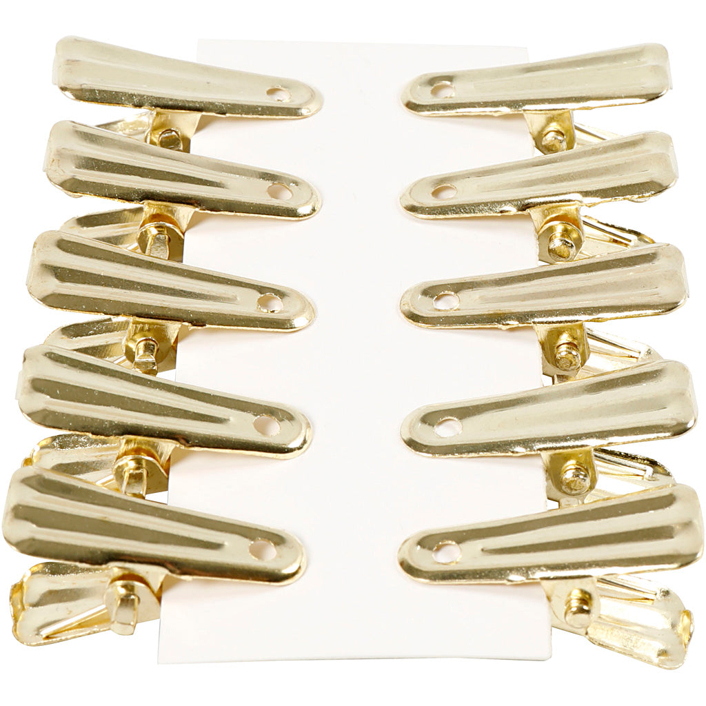 Pince pour décoration, L : 27 mm, L : 14 mm, or, 10 pièces/ 1 Pq. [HOB-559541]