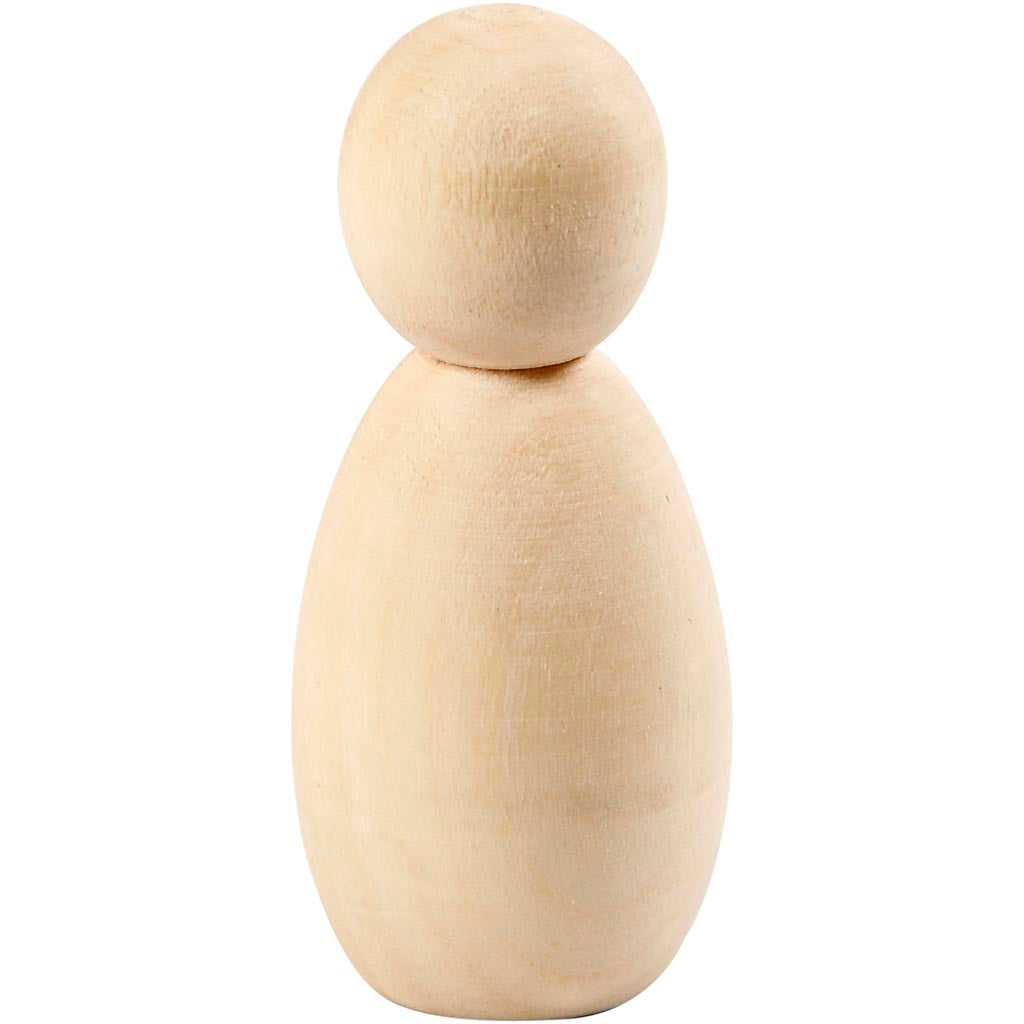 Wooden Figure Body, H: 6 cm, 5 pc